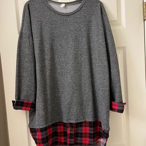 Flannel edge tunic